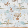 Printed Cotton WILDAIR White / Blue